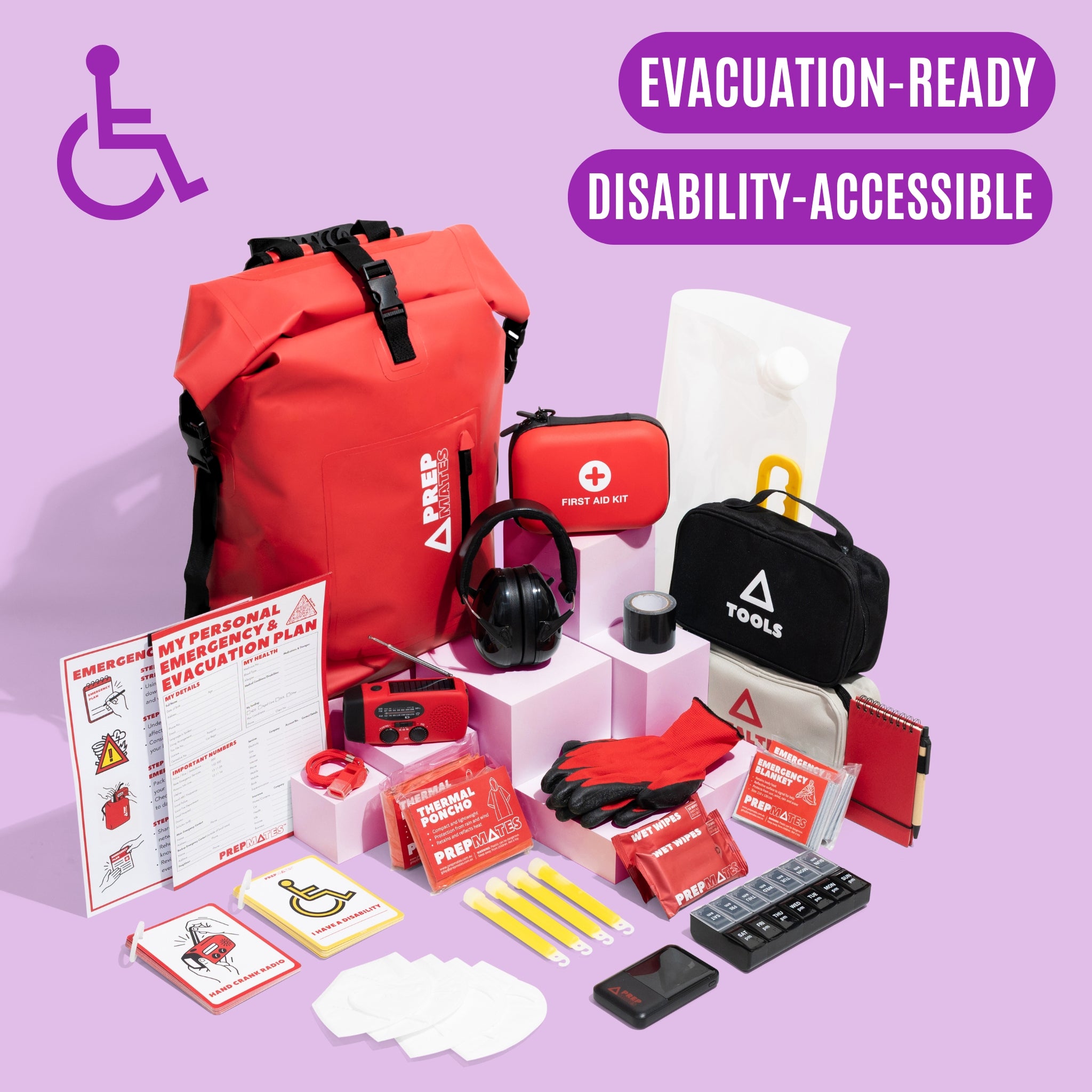 Emergency Learning Kit Easy Evac Care Kit | PrepMates Seniors & Disability Emergency Kits